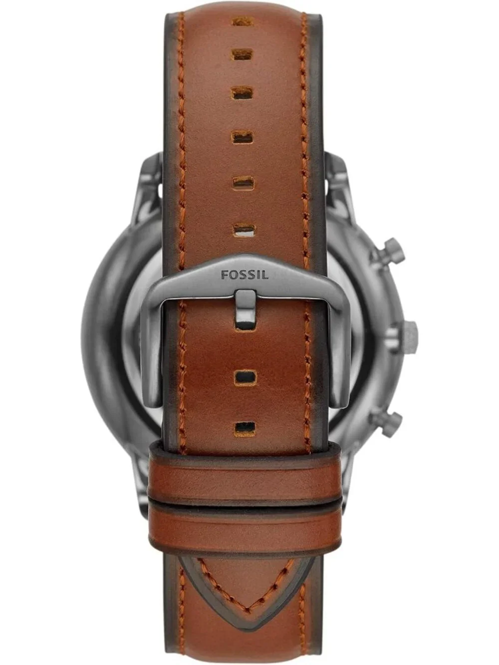 Men's Brown Leather Smoke Grey Neutra Quartz Stainless Steel Chronograph Watch